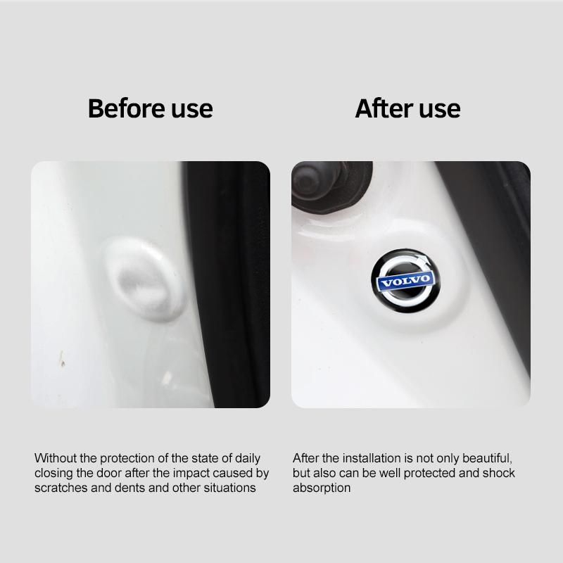8/12Pcs Car Logo Door Shock Absorbing Pad Gasket Sticker For Volvo S80 V90 V70 C30 XC60 S60 XC90 XC40 FH500 V50 V60 V40 FH16 S90