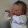 BZDOLL 45cm 17.7inch Soft Vinyl Asleep Reborn Baby Art Doll with 3D-paint Skin and Visible Veins Cloth Body Newborn Bebe Toy for Girl Kids Gift