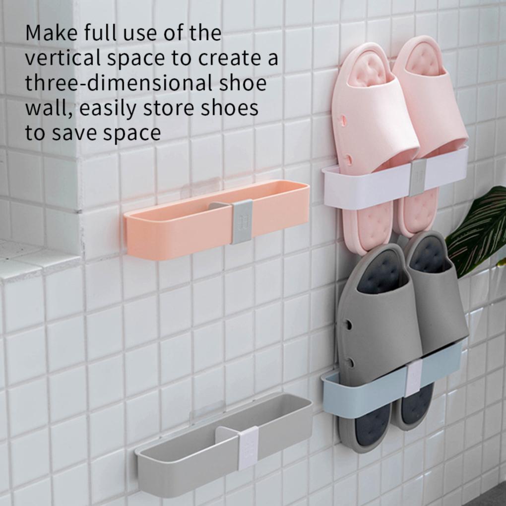 Slippers Drain Rack Wall Mounted Bathroom Shoes Shelf Hanging Towel