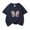 Kids Cotton T Shirt Colorful Floral Pattern Butterfly Print Crew Neck Short Sleeve Tee Casual Boys Girls Summer Tops