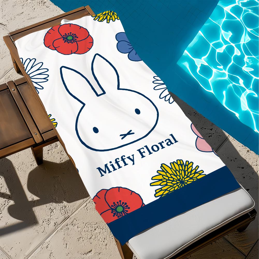 M-miffy Cute Cartoon Towel Beach Quick Dry Soft Pool Towels Gift for Travel Gym Shower Camping Sports