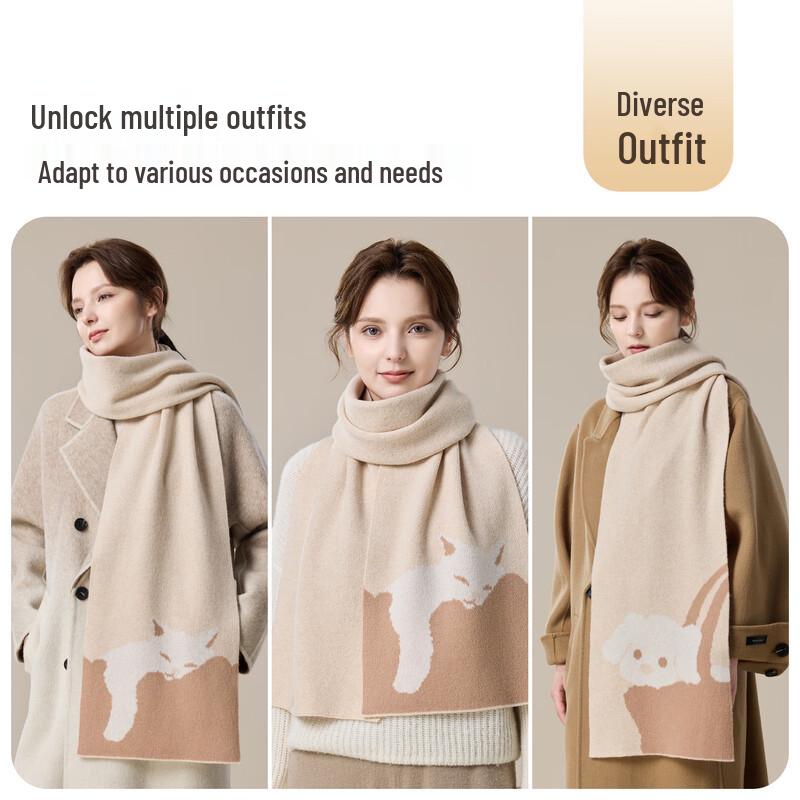 JIUMU Women's Pure Wool Scarf