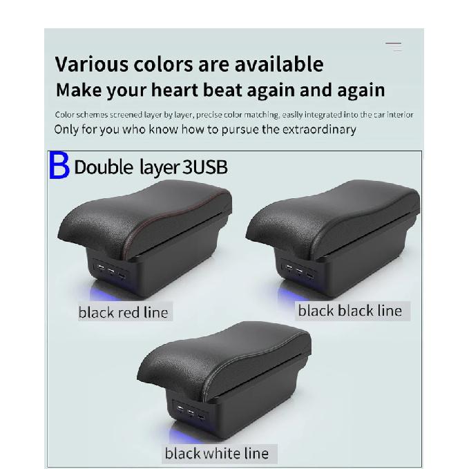 For Chevrolet SPIN car armrest box interior modification double-layer USB storage box center console car accessories elbow suppo