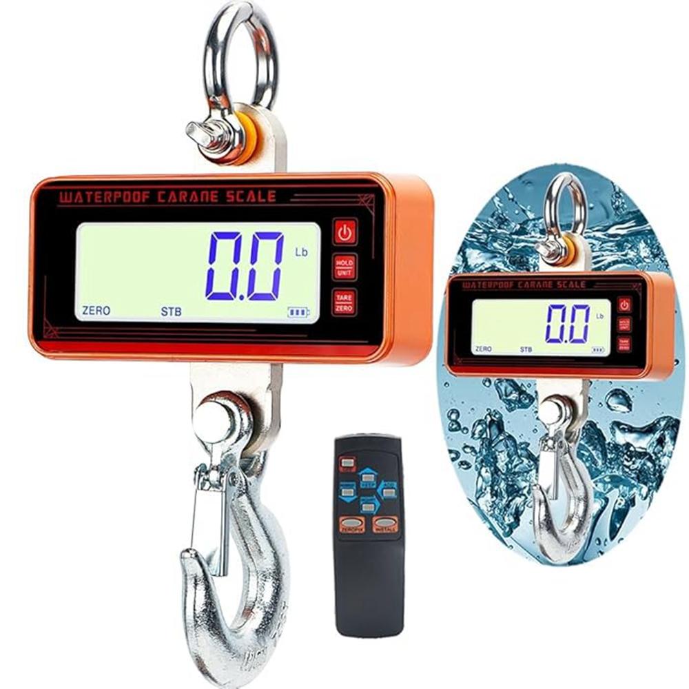 

OCS-P2 LCD Digital Crane Scale 1500kg Industrial Weighing Heavy Duty Hanging Scale with Remote Orange