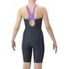 Swimsuit Fitness One Piece Spats Half Snug Navy x Purple O [Arena] (Open Back, Leg, Pad) Women's (NVPP)
