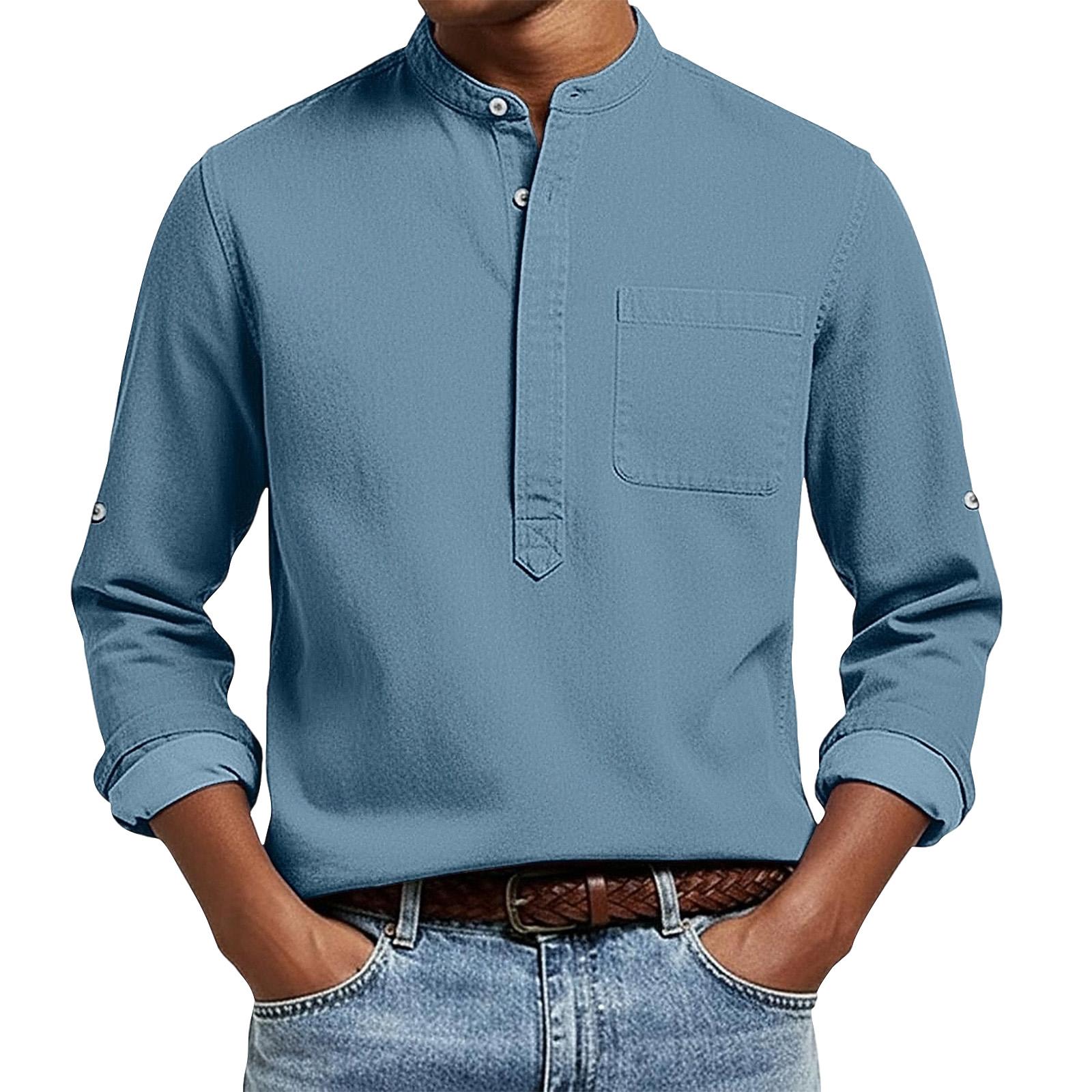 

Men s Casual Tops S синій