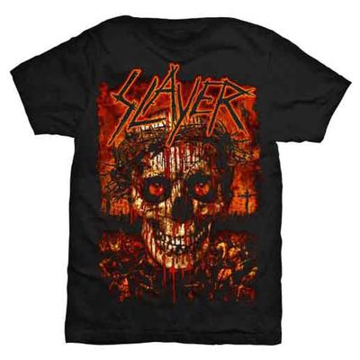 Slayer Crowned Skull Band Logo T Shirt