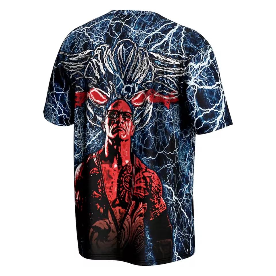 Men's Black 3D Printed T-Shirt High-End Street Hip-Hop Fashion Trend Loose Comfortable Suitable Outdoor Activities