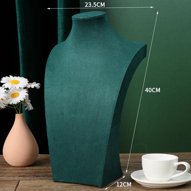 1pc Fashion Velvet Mannequin Bust Necklace Display Stand Portrait Jewelry Pendant Rack Holder Counter Display Props