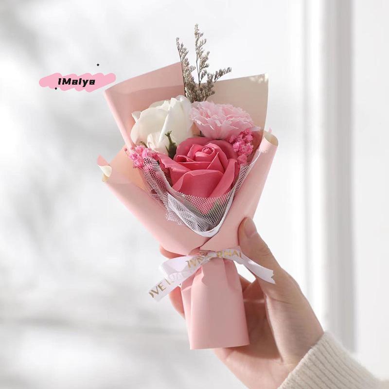 M-Artificial Mini Soap Flower Bouquet Fake Plants Simulation Rose Flower Valentine's Day, Mother's Day Party Gifts Decoration