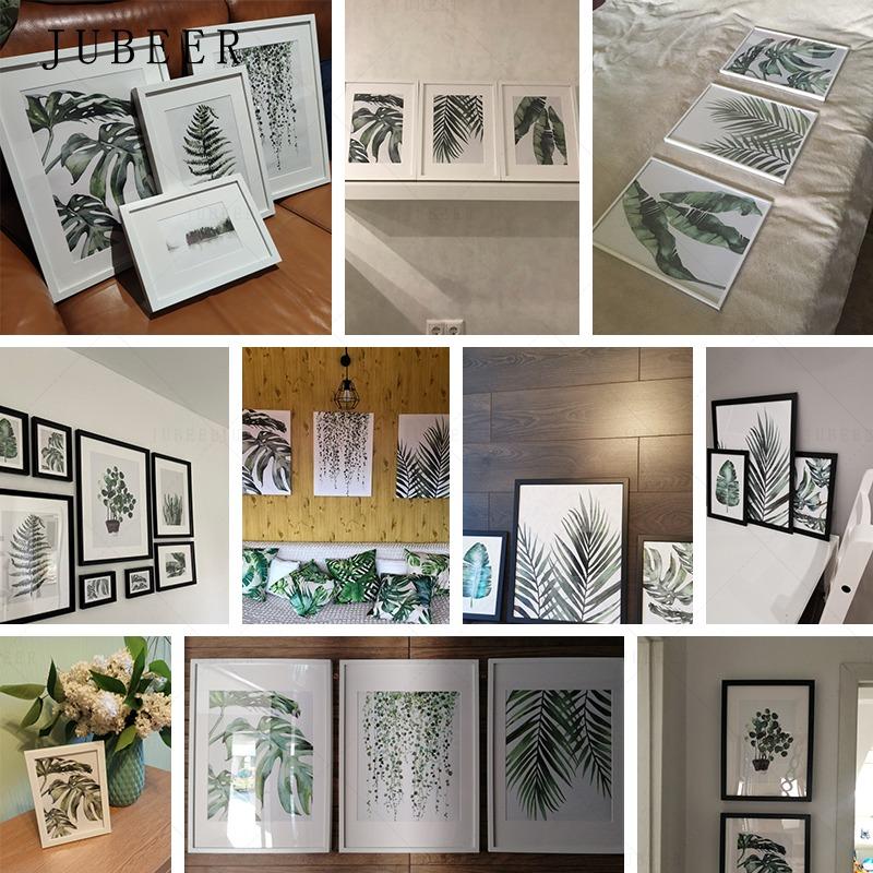 Pflanzenposter im skandinavischen Stil Grüne Blätter Dekoratives Bild Moderne Wandkunst Innenraumgemälde für Wohnzimmer Heimdeko