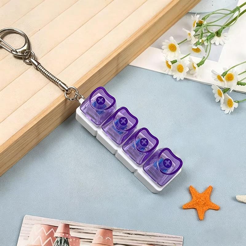 Keyboard Key Chain Diy Button Finger Keyboard Caps Transparent Stress Relief Toy Bag Pendant Toy Gift