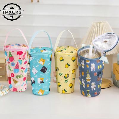 Portable Milk Tea Tote Bag Heat Preservation Bag Eco-friendly Handbag Carrying Insulated Cup Cover Tumbler Cup Accessories
