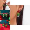 Christmas Tree Earrings Girls Alloy Red Bow Sparkling Jewelry With Holiday Style For Women