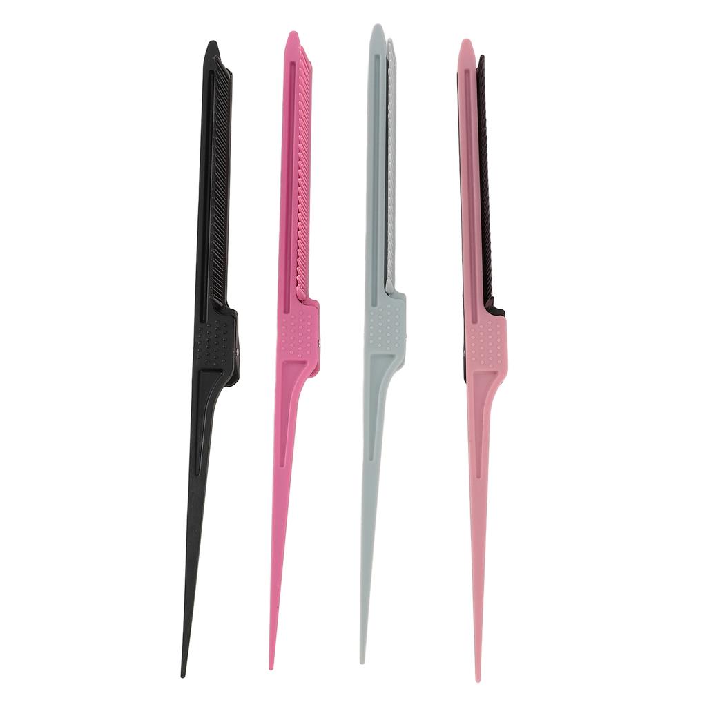 4 Color Rat Tail Highlights Comb with Hair Clip Hair Dyeing Barber Comb Perm Partition Clip Hair Sty