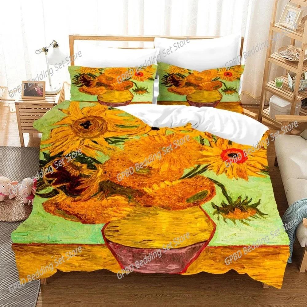 Comforter 3D Print Oil Painting Van Gogh Star Sky 3D Bedding Set Comforter Linen S Home Decor Single Double Twin