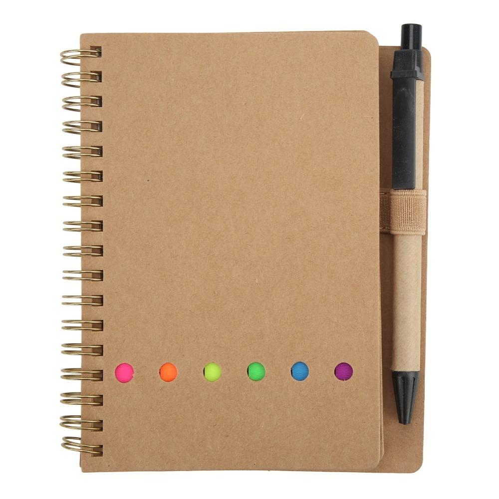 Multi Colors Sticky Notes Kraft Paper Memo Pad Portable Kraft Paper Notebook Work Planning