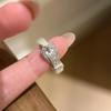 Xiaohongshu Women's Luxury Brushed Diamond Leather Belt Ring