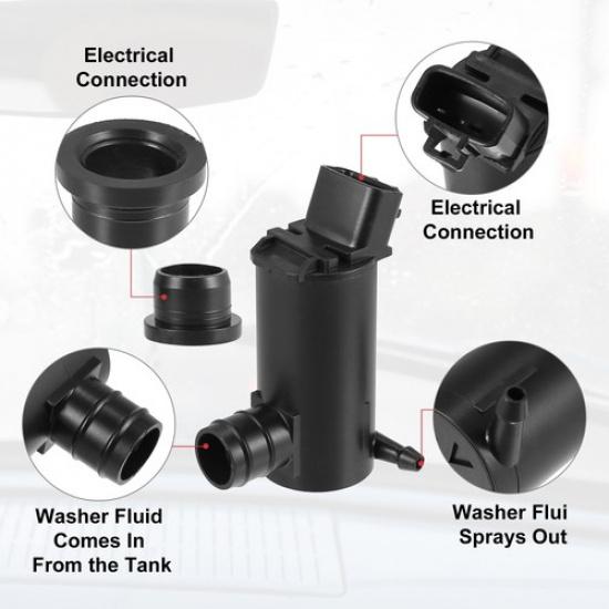Black Windshield Washer Motor Pump ONE for Toyota Camry Solara Corolla