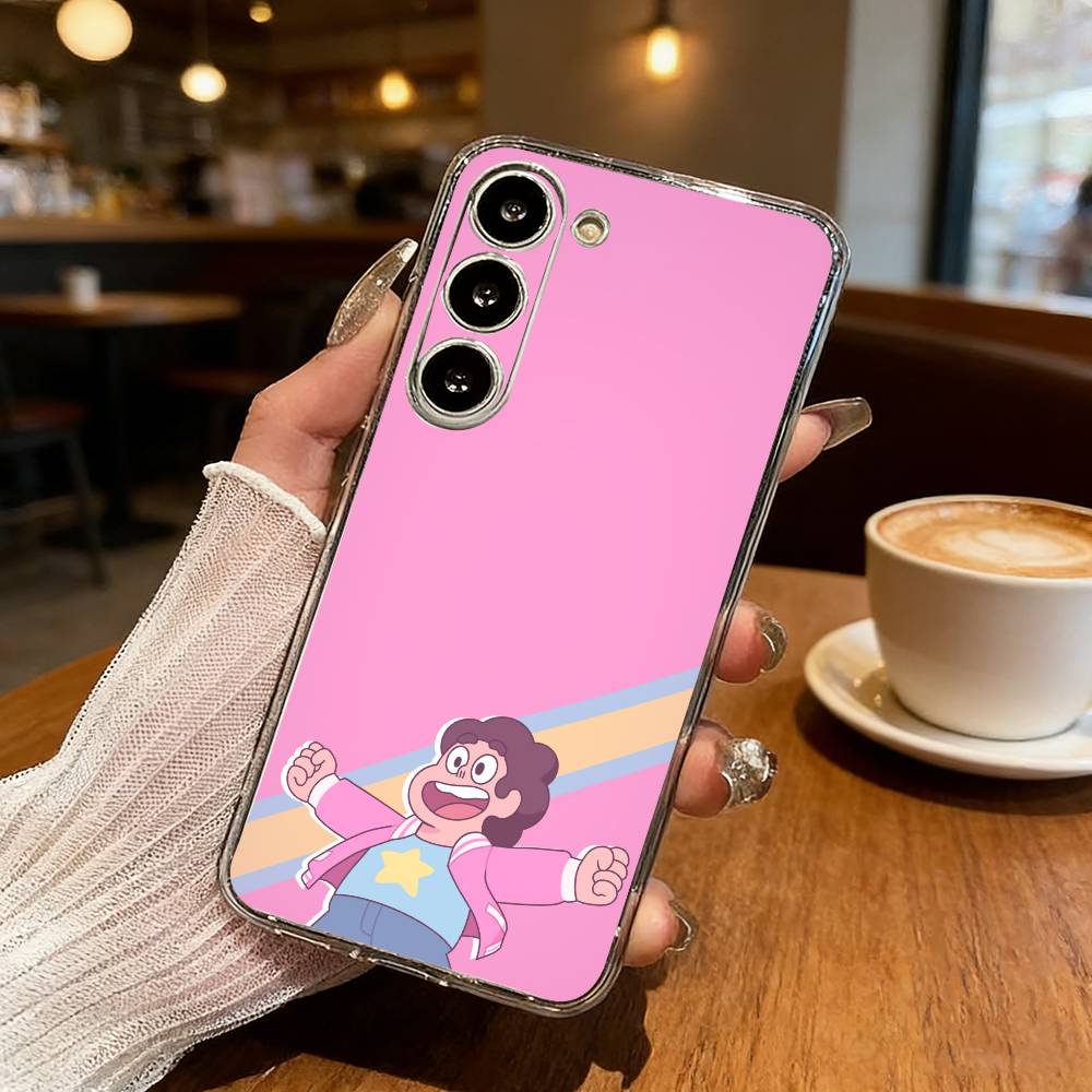 Cartoon Warm S-Steven U-Universe Phone Case For Samsung Galaxy S24 S25 S23 S22 S21 Plus S24 S25 Transparent Cover Case