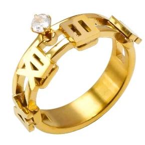 Anello Minimalista in Acciaio Inossidabile a Forma di Cuore Amore Vuoto per Donne Anelli con Zirconi Intarsiati Colore Oro Impermeabile Gioielli Moda Romantica
