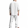 Men's All-season Linen Casual Two-piece Set: Loose-fitting, Comfortable and Breathable, Long-sleeved Top and Trousers