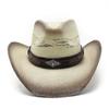 Waterproof Woven Hand-Woven Western Knight Cowboy Hat Spring And Summer Beach Sunshade Straw Outdoor Sun Hat