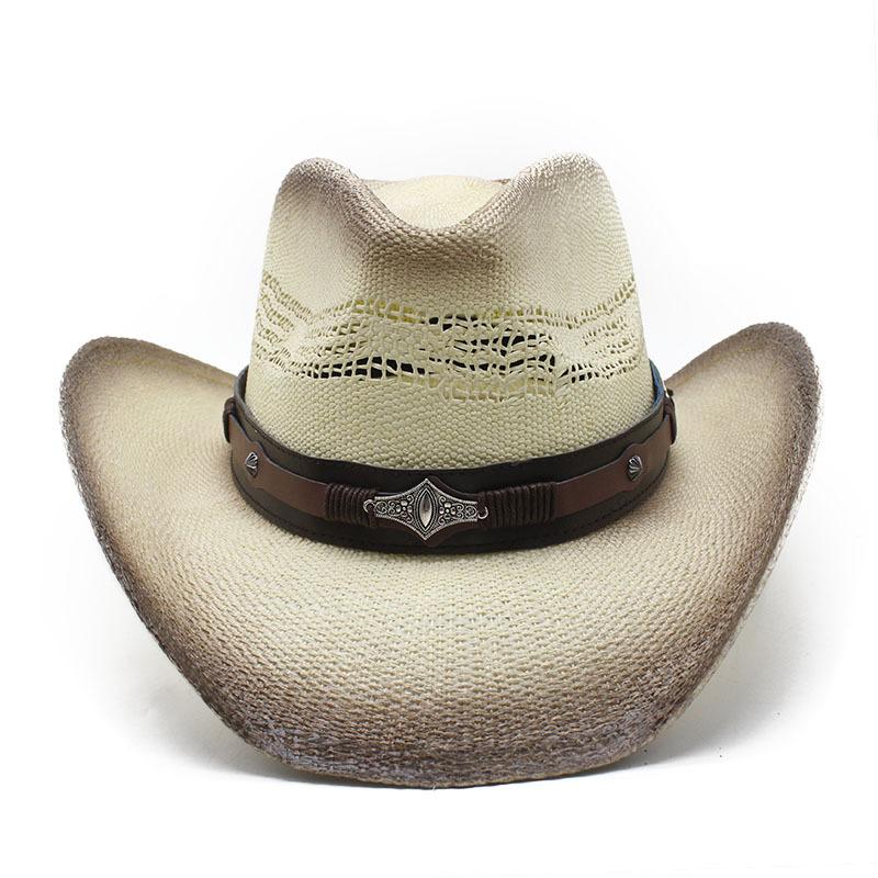 Waterproof Woven Hand-Woven Western Knight Cowboy Hat Spring And Summer Beach Sunshade Straw Outdoor Sun Hat