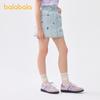 Balabala Children's Denim Embroidered Flower Bud Skirt Shorts