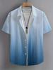 Light Gradient Men's Shirt, Summer Hawaiian Shirt, Casual Hawaiian Short Sleeve Button-Up Top