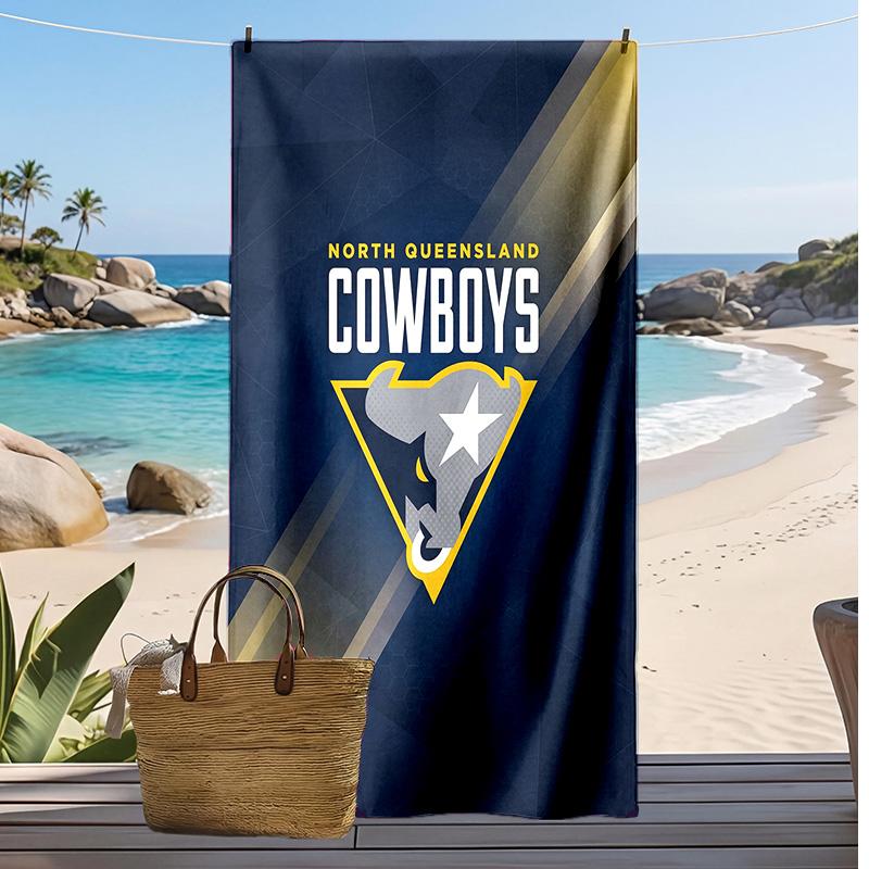 North Queensland Cowboys Print Beach Towel Soft Portable Quick?dry Towel For Pool Summer Vacation Outdoor Sport