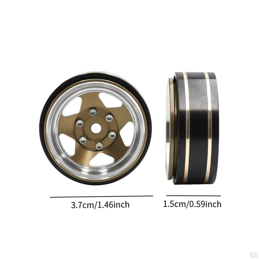 4 Pieces 1.3 Inch Wheel Hubs, Width 1.5 Cm, Metal Outer Diameter 3.7 Cm for -18 1: 18 RC Car, And to