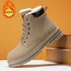 Winter new men's shoes warm Martin boots piled thickened tooling leather boots casual versatile platform cotton shoes