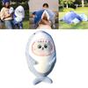 Cute Shark Plush Pillow With Cat Face Stuffed Animal Blue/grey 30/60cm Super Soft Short Plush
