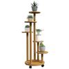 Prateleira de Bambu para Plantas Prateleiras Redondas para Flores Suporte para Vasos de Flores 5 Níveis Madeira Natural