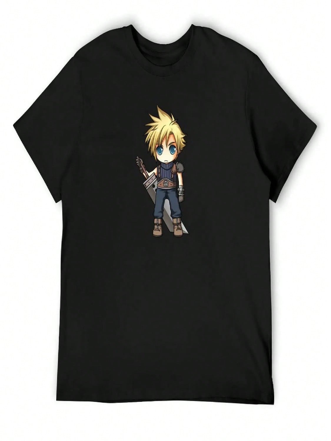 Cloud Strife Chibi T-Shirt Cute Tops Plus Size Tops Summer 2025 Gifts For Boyfriend T-Shirts For unisex Cotton S разноцветный