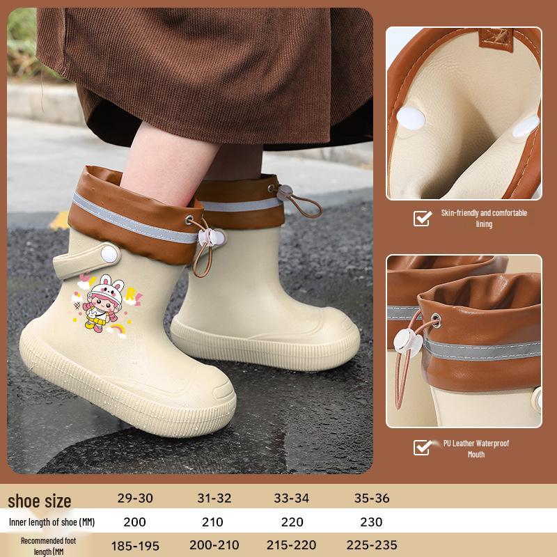 2026EVA Cute Cartoon Soft Sole Rain Boots for Kids - Waterproof & All-Season for Boys and Girls