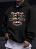 American/European Style unisex Autumn/Winter Printed Hooded Long-Sleeve Sweatshirt, American Vintage Multi-Sports Car Creative Print Hooded Sweatshirt