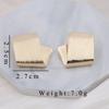 Metal Fold Asymmetry Square Earrings for Women Golden Silver Zinc Alloy Geometry European Brief Drop Earrings Jewelry Gift