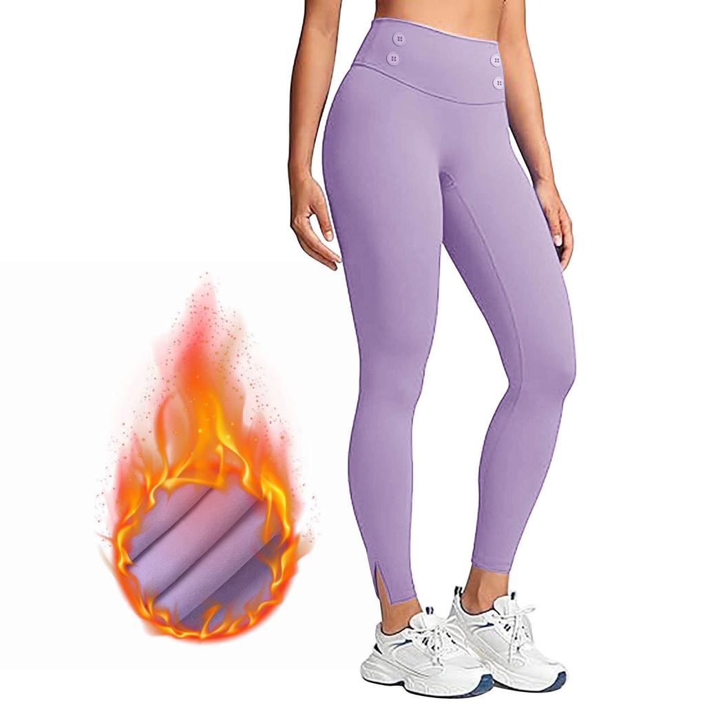 Fashionable Solid Color Warm Pants Leggings Yoga Pants High Waisted Slim Fit Casual Pants