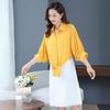 Large Size Female Chiffon Shirt Outside Cardigan Summer Bow Sunscreen Clothes Air Conditioning Shirt Small Shawl Top
