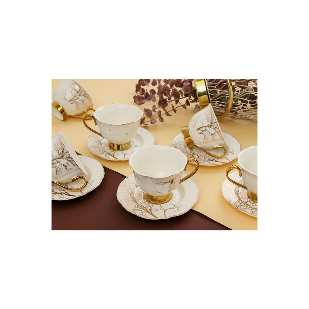 Specjalny zestaw złotych filiżanek do kawy „Drzewo życia” w kształcie drzewa życia