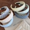 New Sweet Fresh Colorful Plaid Headbands Wide Sponge Hair Band Woman Retro Temperament Hair Hoop Female Fashion Hair Accessories