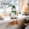 Small Wooden Holiday Gifts Christmas Hanging Leg Ornament, Santa/Snowman/Christmas Tree Shape, Shelf Sitter Decorative Craft for Fireplace Tabletop