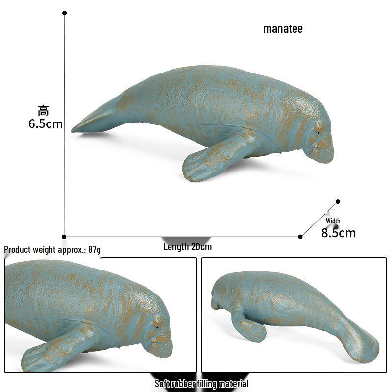 Kids' Cognitive Marine Animal Toys: Soft Rubber Models - Pufferfish, Starfish, Crab, Nautilus, Sailfish, Manta Ray.