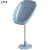 2pcs Soap Box, Bathroom Shell Shaped Storage Box, No-Punch Mobile Suction Cup Type, Soap Box for Bathroom Use
