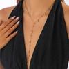 SHIXIN Sexy Y-shaped Long Pendant Necklace for Women Aesthetic Gold Color Beads Necklace Party Jewelry Neck Accessories Gift