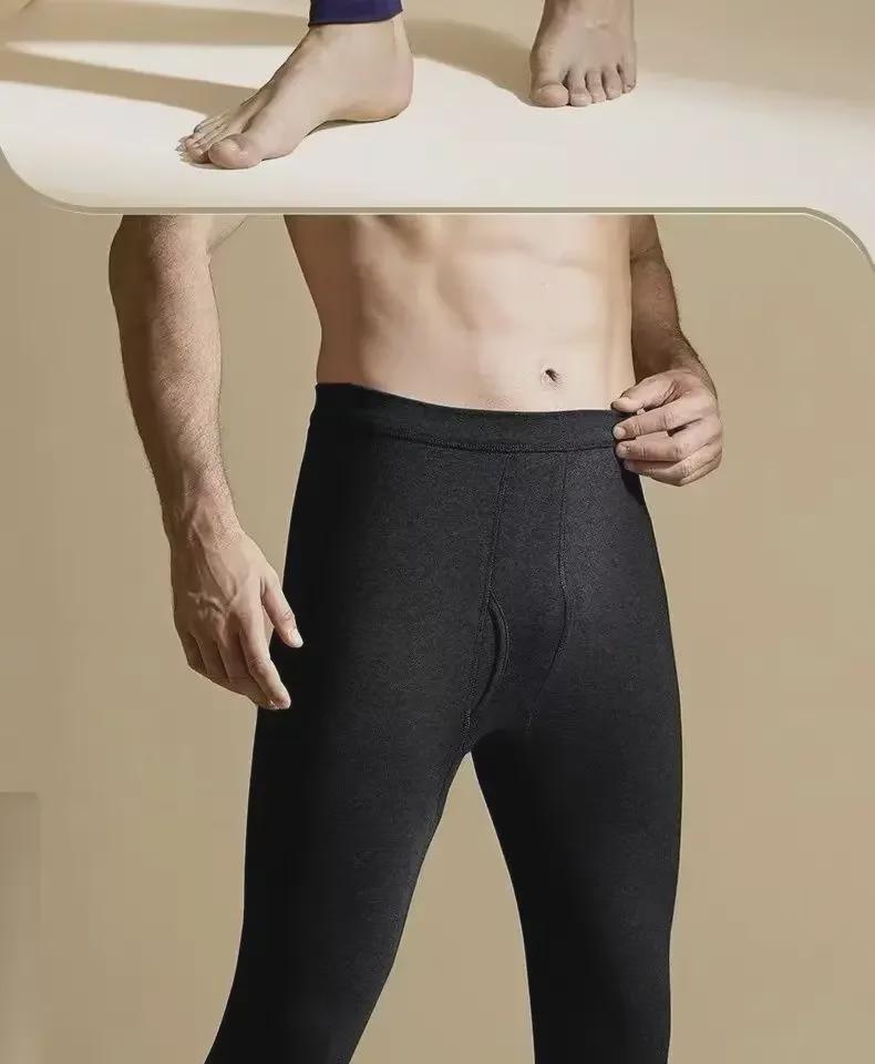 Herren Baumwolle Wolle Hose mit hohem Bund: Warm, Dünn, Lockerer Gerader Schnitt für Herbst/Winter - Ideal für Mittelalte & Ältere.