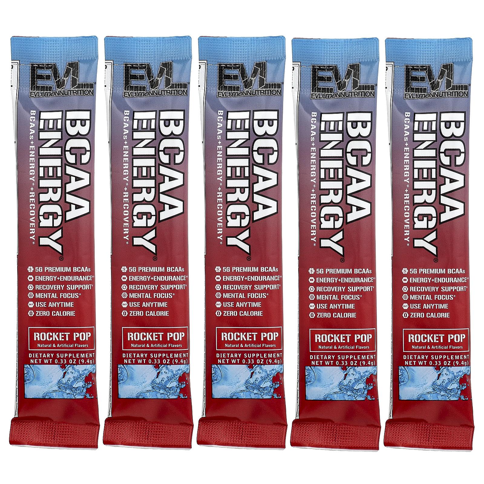

EVLution Nutrition, BCAA Energy®, Rocket Pops, 5 пакетиків, 9,4 г (0,33 унції) Кожен
