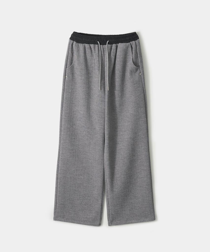 TRIP LE SENS Studded Combination Elastic Pants_Gray